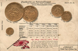 ** T3 Japanese Set Of Coins, Flag, Serie I. Nr. 13. Emb. Litho (EK) - Ohne Zuordnung