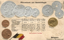 ** T3/T4 Belgian Set Of Coins, Flag, Emb. Litho (wet Damage) - Ohne Zuordnung