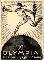 ** T2/T3 XI. Olympia Berlin 1936 Aug. 1-16. / 1936. évi Nyári Olimpiai Játékok. Dr. Illyés László Kiadása. Alkalmi Grafi - Non Classificati