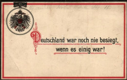 T3 Deutschland War Noch Nie Besiegt Wenn Es Einig War! / WWI German Propaganda, A.S.B. Serie 301. (EB) - Zonder Classificatie