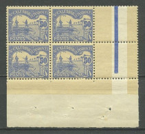 CALEDONIE 1906 Taxe N° 21 ** Bloc De 4 Coin De Feuille Neuf MNH Superbe C 22 € Embarcation Bateaux Boats Transports - Postage Due