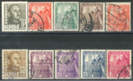 SPAIN,  1948/49, GENERAL FRANCO STAMPS SET OF 10, # 753, & 760/68, USED. - Gebruikt