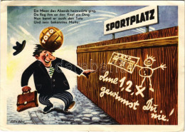 T3 1955 Ohne 1, 2, X Gewinnst Du Nix! Toto / Lottery Ticket Advertisement Card S: Brazda + "Wiener Internationale Herbst - Non Classés