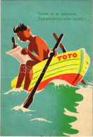 T4 1955 Úszom én és Vadevezek, Tippszelvénnyel Sokat Nyerek! Totó Tippszelvény Reklám. Plakát- és Címkenyomda Bp. / Hung - Zonder Classificatie