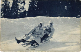 T2/T3 1910 Szánkózás Davoson, Téli Sport / Bobsleigh In Davos, Winter Sport (EK) - Zonder Classificatie