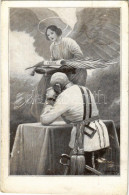 T2/T3 1916 Ferenc József Ima Közben, A Béke Angyalával / Franz Joseph I Of Austria Praying S: C. Benesch (EK) - Unclassified