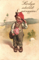 T2/T3 Name Day, Boy, L&P 1693. Litho (EK) - Ohne Zuordnung