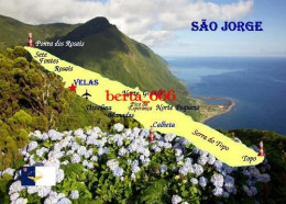 Portugal * Azores * São Jorge Island Map New Postcard * Carte Geographique * Landkarte - Açores