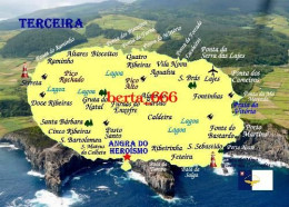 Portugal * Azores * Terceira Island Map New Postcard * Carte Geographique * Landkarte - Açores