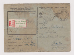 Hungary Ungarn Ww2-1944 Registered Military Field Card, TÁBORI POSTAI LEVELEZŐLAP, Sent To HARTA (623) - Postwaardestukken