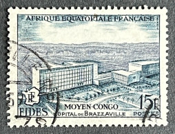 FRAEQ0234U2 - FIDES - Brazzaville Hospital - Middle Congo - 15 F Used Stamp - AEF - 1956 - Used Stamps