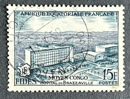 FRAEQ0234U3 - FIDES - Brazzaville Hospital - Middle Congo - 15 F Used Stamp - AEF - 1956 - Gebraucht