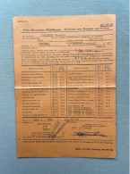 1960 - JOACHUM Pierre, Leuven - FICHE D'EVACUATION D'HABILLEMENT  / 1 Gpt Comb BPS 4 BSD - Documents