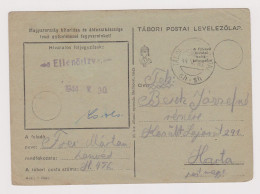 Hungary Ungarn Ww2-1944 Censored Military Field Card, TÁBORI POSTAI LEVELEZŐLAP, TÁBORI POSTAHIVATAL Sh.sh (631) - Enteros Postales