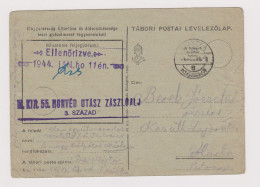 Hungary Ungarn Ww2-1944 Censored Military Field Card SZAZAD, TÁBORI POSTAI LEVELEZŐLAP, TÁBORI POSTAHIVATAL (625) - Postwaardestukken