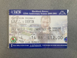 Blackburn Rovers V Everton 2000-01 Match Ticket - Eintrittskarten