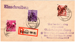 SBZ 1948, 6+30+40 Pf. M. Bezirkshandstpl. Auf Portorichtigem Orts-R-Brief. Gepr. - Lettres & Documents