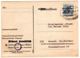 1948, Bahnpoststpl. Wuppertal-Oberhausen Auf Karte M. 12 Pf. Band V. Dahlerau - Colecciones