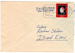 BRD 1959, Landpost Stpl. NEUKIRCHEN über Donauwörth Auf Brief M. 20 Pf. Fugger. - Colecciones