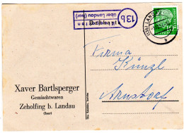 BRD 1957, Landpost Stpl. 13b KLEEGARTEN über Landau Auf Karte M. 10 Pf. - Otros & Sin Clasificación