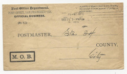 USA 1900, San Francisco PO Official Bussiness Cover, Local Usage. - Other & Unclassified