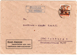 1948, Landpost Stempel OBENDEICH über Glueckstadt Auf Firmen Brief M. 24 Pf. - Other & Unclassified