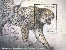 Uzbekistan 1997 Snow Leopard Block MNH - Big Cats (cats Of Prey)