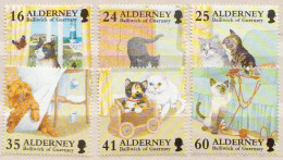Alderney MNH Set - Hauskatzen