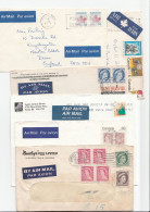 6 Diff AIRMAIL LABELS On Covers CANADA 1950s - 1990s To GB Cover Stamps Air Mail  Label - Lettres & Documents