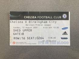 Chelsea V Birmingham City 2007-08 Match Ticket - Match Tickets