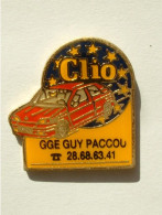 PIN'S RENAULT CLIO - GGE GUY PACCOU - ROND - Renault