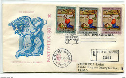 Vaticano FDC Venetia 1961 Natale  Viaggiata Racc. Per L'Italia - FDC