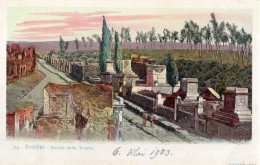 POMPEI - STRADA DELLE TOMBE -  CARTOLINA FP NON UTILIZZATA E DATATA 1903 - Pompei