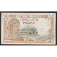 FAY 18/38 - 50 FRANCS CERES - TYPE 1933 - 08/02/1940 - PICK 85 - TB+ - 50 F 1934-1940 ''Cérès''