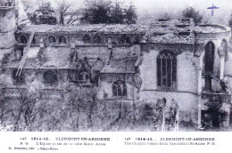 55 - Meuse -  CLERMONT En ARGONNE - L Eglise Prise De La Cote Saint Anne - Guerre 1914 - Clermont En Argonne