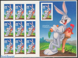 United States Of America 1997 Bugs Bunny S/s, Mint NH, Nature - Rabbits / Hares - Art - Comics (except Disney) - Nuovi