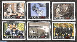 Sweden 1995 Cinema Centenary 6v, Mint NH, Nature - Transport - Dogs - Motorcycles - Art - Photography - Unused Stamps