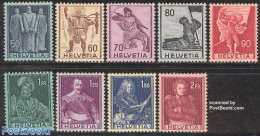 Switzerland 1941 Historic Persons 9v, Mint NH, Various - Freemasonry - Neufs
