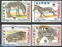 Ethiopia 2000 WWF/Zebra 4v, Mint NH, Nature - World Wildlife Fund (WWF) - Zebra - Etiopia