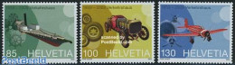 Switzerland 2009 50 Years Swiss Museum Of Transport 3v, Mint NH, Transport - Automobiles - Aircraft & Aviation - Ships.. - Neufs