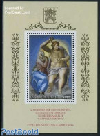Vatican 1994 Sixtine Chapell S/s, Mint NH, Art - Michelangelo - Paintings - Neufs
