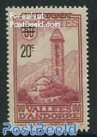 Andorra, French Post 1935 Def. Overprint 20c On 50c 1v, Unused (hinged), Religion - Churches, Temples, Mosques, Synago.. - Nuovi