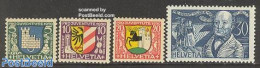 Switzerland 1930 Pro Juventute, Coat Of Arms 4v, Mint NH, History - Coat Of Arms - Art - Authors - Ungebraucht