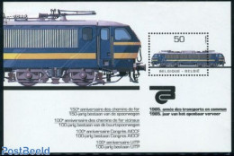 Belgium 1985 Locomotive S/s, Mint NH, Transport - Railways - Neufs