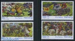 Switzerland 2010 Pro Patria 4v, Mint NH, History - Nature - Various - Flags - History - Militarism - Horses - Folklore - Ongebruikt