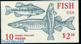 United States Of America 1986 Fish Booklet, Mint NH, Nature - Fish - Stamp Booklets - Unused Stamps