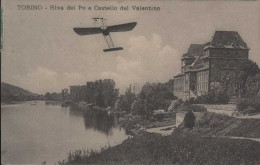 Torino - Riva Del Po E Castello Del Valentino - Avion à Identifier - Castello Del Valentino