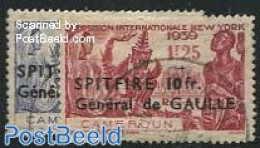 Cameroon 1941 Spitfire/de Gaulle 2v, Unused (hinged) - Camerún (1960-...)