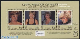 Tuvalu 1998 Death Of Diana S/s, Mint NH, History - Charles & Diana - Kings & Queens (Royalty) - Familias Reales