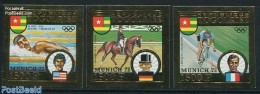 Togo 1973 Olympic Winners 3v Imperforated, Mint NH, Nature - Sport - Horses - Cycling - Olympic Games - Swimming - Radsport